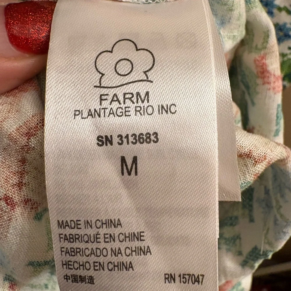 NWOT FARM Rio Tropical Romance Floral-Print Linen-Blend Romper Women’s Medium - Picture 16 of 16